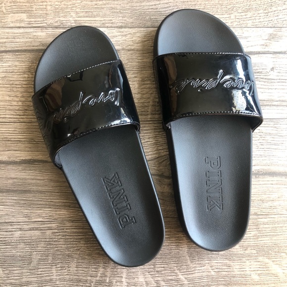 SOLD! Victoria's Secret Pink Single Strap Slides - Picture 4 of 7